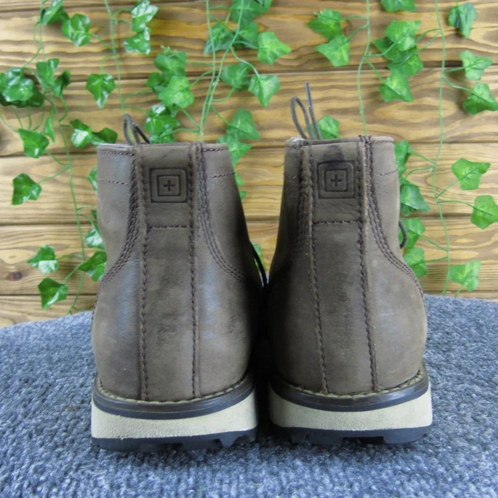 5.11 Mission Ready Men's 7 Brown Leather Chukka Boots Lace-Up Vibram Comfort‎